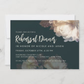 Invitation Fleurs romantiques Dîner de répétition élégant (Devant)