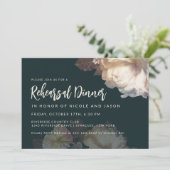 Invitation Fleurs romantiques Dîner de répétition élégant (Debout devant)