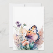 Invitation Fleurs romantiques et papillon Anniversaire Invita (Dos)
