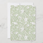 Invitation Fleurs romantiques vertes et blanches pour anniver (Dos)