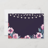 Invitation Fleurs Rose Navy Bourgogne Enregistrer (Dos)