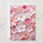 Invitation Fleurs rose pâle chatte fille luxe (Dos)