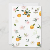 Invitation Fleurs rose poudré, Baby Shower pour petite Orange (Dos)