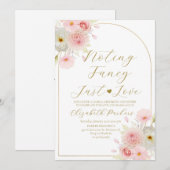 Invitation Fleurs rose poudré Rien de fantaisie Just Love (Devant / Derrière)