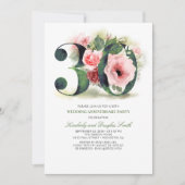Invitation Fleurs rose saumon pour les 30 ans de mariage (Devant)