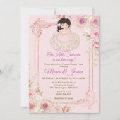 Invitation Fleurs rose vif Douche mexicaine Fiesta Couples (Devant)