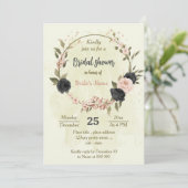 Invitation fleurs rose vif noir douche botanique (Debout devant)