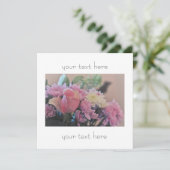 Invitation Fleurs Rose Violet Pâle Pastel (Debout devant)