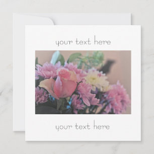 Invitation Fleurs Rose Violet Pâle Pastel