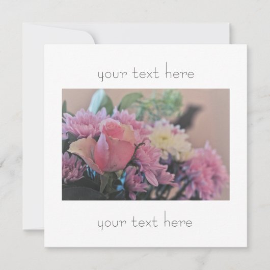 Invitation Fleurs Rose Violet Pâle Pastel (Devant)