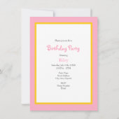 Invitation Fleurs roses (Dos)