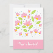 Invitation Fleurs roses (Devant)