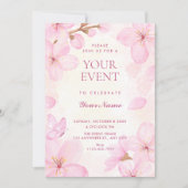 Invitation Fleurs roses  (Devant)