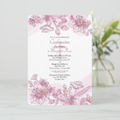 Invitation Fleurs Roses (Debout devant)