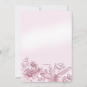 Invitation Fleurs Roses (Dos)