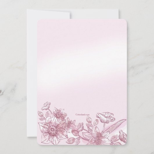 Invitation Fleurs Roses (Dos)