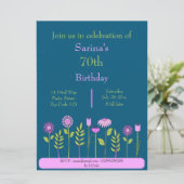 invitation fleurs roses (Debout devant)