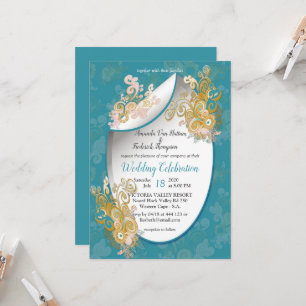 Invitation Fleurs roses abstraites joyeuses couleur bonbon bl