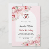 Invitation Fleurs roses arcs de luxe arc anniversaire (Devant)