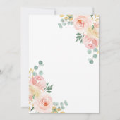 Invitation Fleurs roses blanches et premier anniversaire du b (Dos)