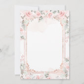 Invitation Fleurs roses blanches et Rose Couronne or Mis Quin (Dos)