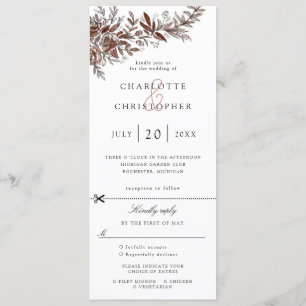 Invitation Fleurs roses blanches, mariage invité avec rsvp at