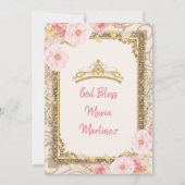 Invitation Fleurs roses blanches roses Quinceanera (Dos)