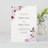 Invitation Fleurs Roses Blanches Rustiques Bohème Mariage Bla (Debout devant)