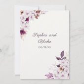 Invitation Fleurs Roses Blanches Rustiques Bohème Mariage Bla (Dos)