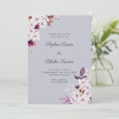 Invitation Fleurs roses blanches rustiques Boho Cloud Mariage (Debout devant)