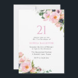 Invitation Fleurs Roses Blush Femmes 21ème anniversaire fête<br><div class="desc">Pink Blush Flowers Womans 21st Birthday Party Invitation Nous avons aussi beaucoup d'autres Invitation et collections.</div>