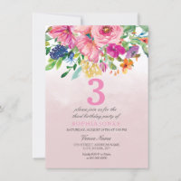 Fleurs Roses Blush Filles Enfants Fête d'anniversa