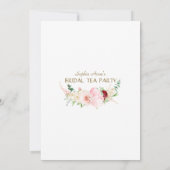 Invitation Fleurs Roses Blush Gold Bridal Tea Party (Dos)