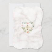 Invitation Fleurs roses Cadre cardiaque Marbre Fille Confirma (Dos)