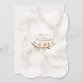 Invitation Fleurs roses Chic Frame Fille Marbre Sainte Commun (Dos)