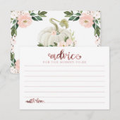 Invitation Fleurs roses Citrouille Baby shower d'automne Cart (Devant / Derrière)