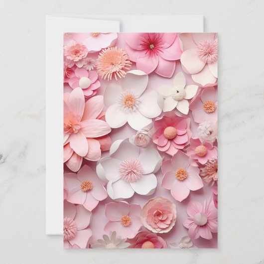 Invitation Fleurs roses d'anniversaire (Dos)