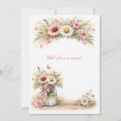 Invitation Fleurs roses dans un pot Mason pour un anniversair (Dos)