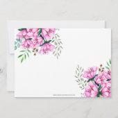 Invitation Fleurs roses dans une Teacup Fête des mariées Tea (Dos)