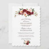 Invitation Fleurs roses de Bourgogne Invitación de Baby showe (Devant)