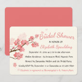 Invitation Fleurs roses de cerisiers floraux de la Fête de l' (Devant / Derrière)