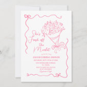 Invitation Fleurs roses De La Fête des mariées Du Marché (Devant)