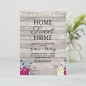 Invitation Fleurs roses de la fête du réchauffement ménager B (Debout devant)