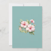 Invitation Fleurs roses de plage Fête des mariées tropicale b (Dos)