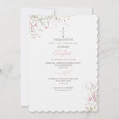 Invitation Fleurs roses délicates (Devant)