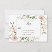 Invitation Fleurs roses douces Pétales Mariage floral RSVP (Devant)