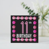 Invitation Fleurs roses du 11e anniversaire pour son W762 (Debout devant)