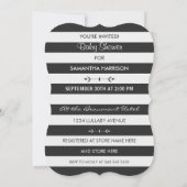 Invitation Fleurs roses du Baby shower de Bunny Gris blancs n (Dos)