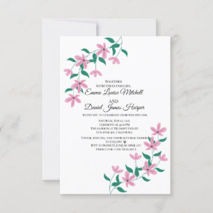 Invitation Fleurs roses élégantes