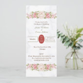Invitation Fleurs Roses élégantes Customisées (Debout devant)